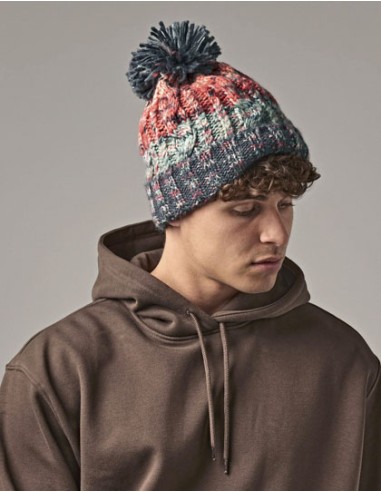BEE-B486-Corkscrew Pom Pom Beanie